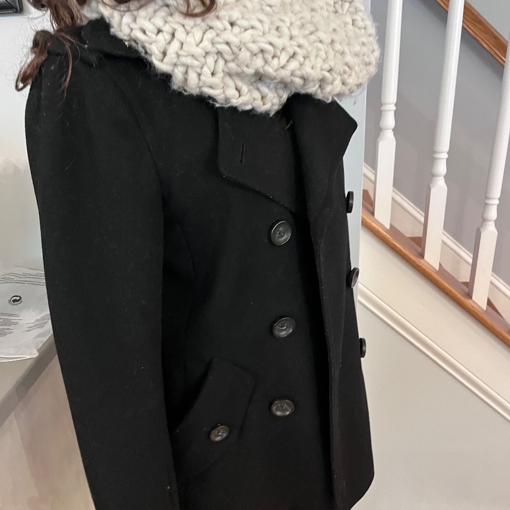 Gap Black Wool Pea Coat Size Small - Picture 12 of 13